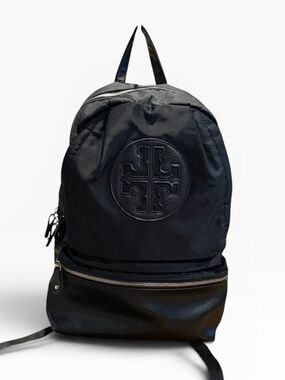 Tory Burch Black Nylon Zip Backpack Tilda